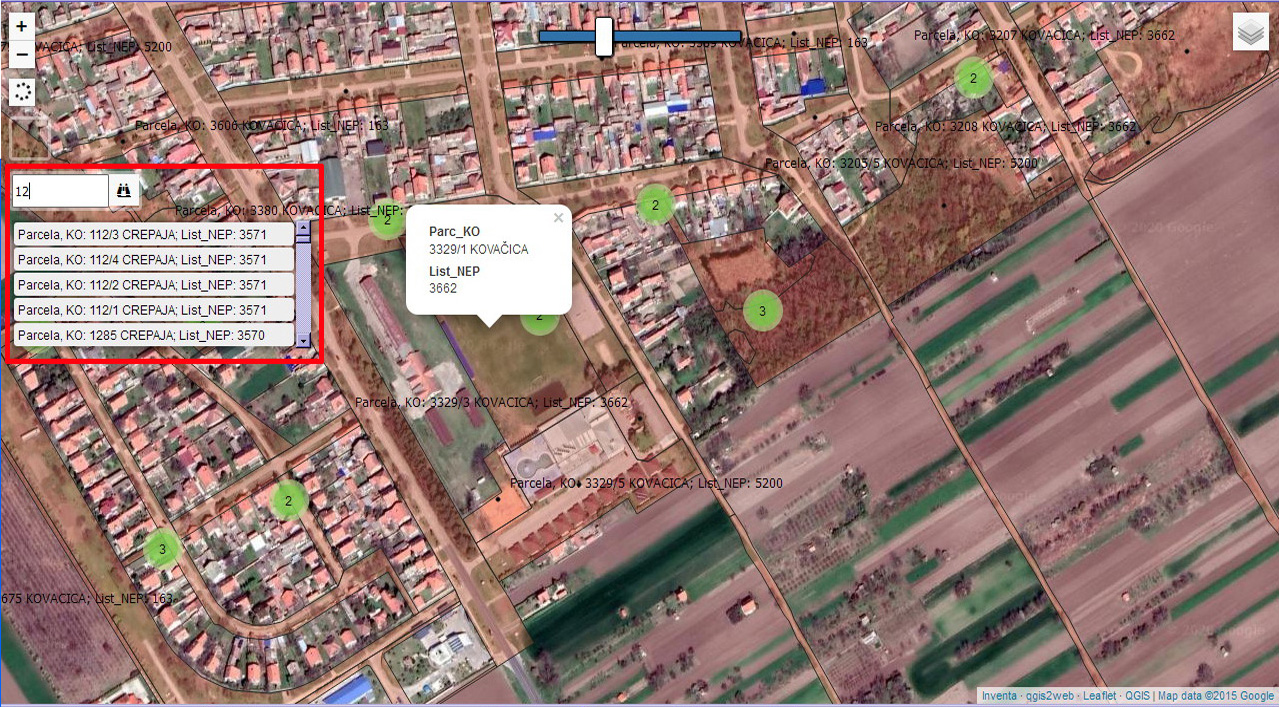 Web-GIS prikaz